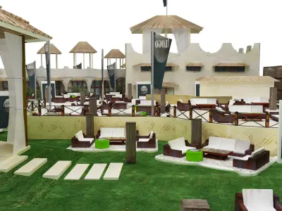Exterior Design Beach Resort Layout a541 3D model