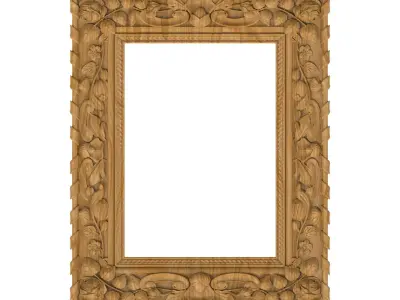 Carved picture frame STL 3D model 27