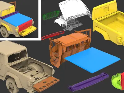 Jeep Wrangler Gladiator 2019 Exterior MULTIPLE Native 3D Scan 3D model