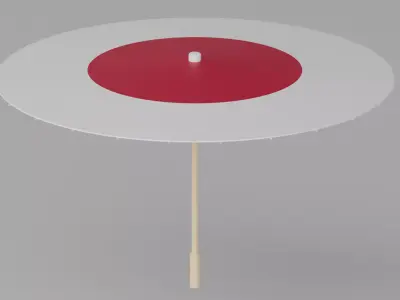 Cartoon Japanese White Umbrella 3D model