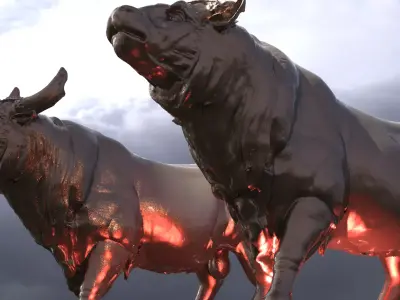 Bull sculpture 2 designs  3D model