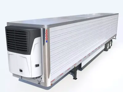 Semi trailer refrigerator Low-poly 3D model