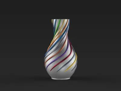Colorful root vase 3D print model