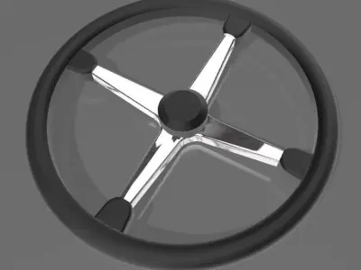 3 Hot rod steering wheel for 1 24 scale auto 3D print model