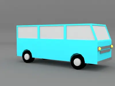 lowpoly simple van Low-poly 3D model