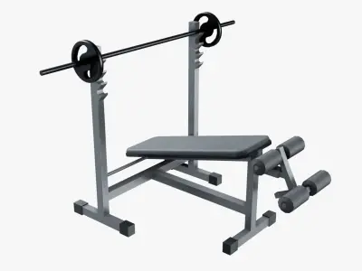 Declined Bench Press Low-poly 3D model
