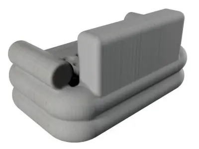 Classic Fabric Sofa Low-poly 3D model