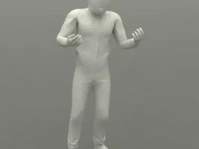 Racing driver with helmet 3D print model