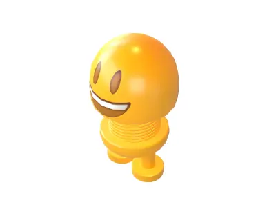 Car Spring Expression Decoration Toys Grinning Face v1 001 Low-poly 3D model