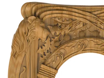 Carved picture frame STL 3D model 64