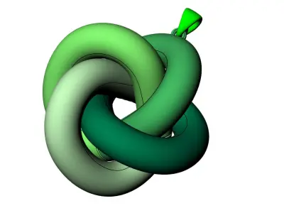 Double infinity gold pendant 3D print model