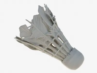 Scanned badminton shuttlecock Low-poly 3D model