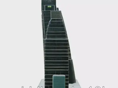 Futuristic Skyscraper Architectural Design Low-poly 3D model purchase