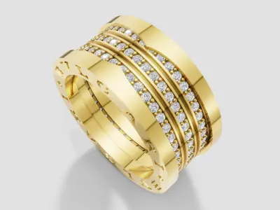 Diamond Bvlgari Ring 3D print model E 07 3D print model