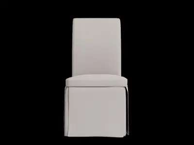 Skirted Parsons Natural Linen Chair Low-poly 3D model