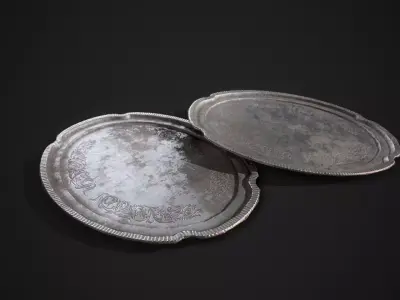 PBR Silver Plate Free low-poly 3D model