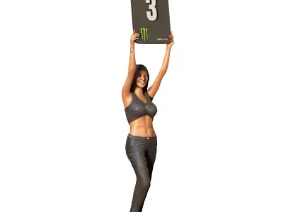 N2 Pit Girl with Placard 3D print model