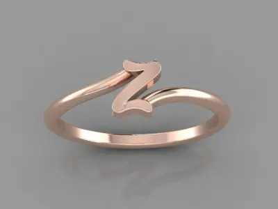  Alphabet Ring  Z 3D print model