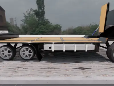Low Loader Trailer Low-poly 3D model