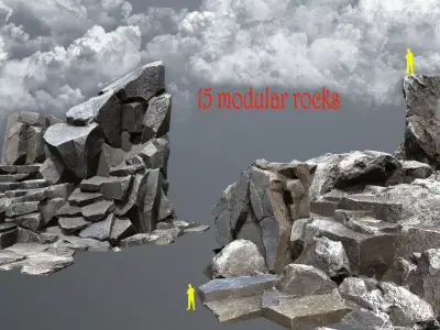 rocks Low-poly 3D model