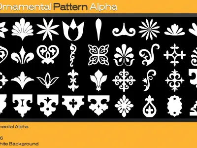 100 Ornamental Pattern 4K Alpha Texture