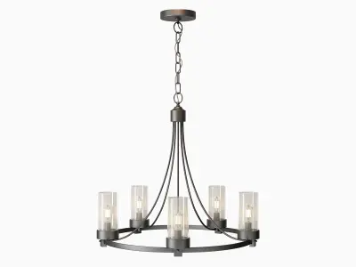 Devoe 5 - Light Wagon Wheel Chandelier 3D model