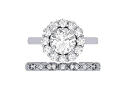 Solitaire-Ring-Bridal-Set 3D print model