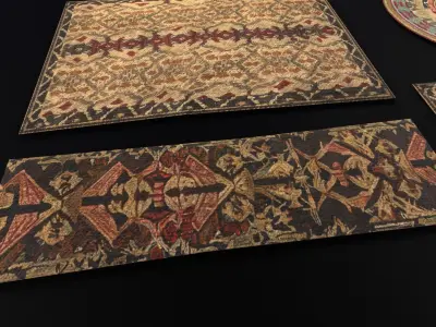 Japanese Rugs  Low-poly 3D model