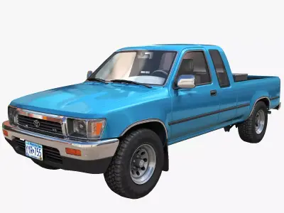 Toyota pickup truck Low-poly 3D model