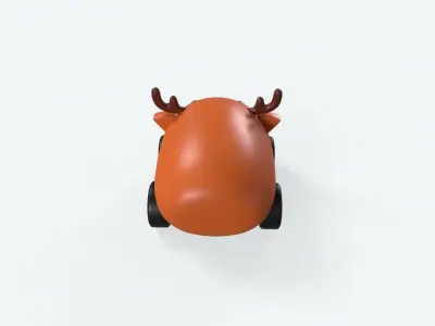 Cartoon Deer Car Cute Low-poly 3D model