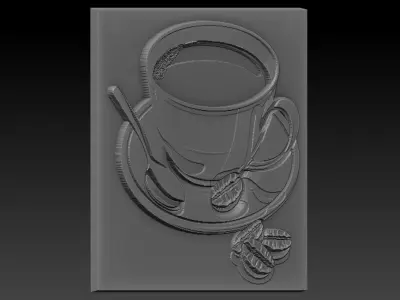 Coffee cup and saucer 3D print model