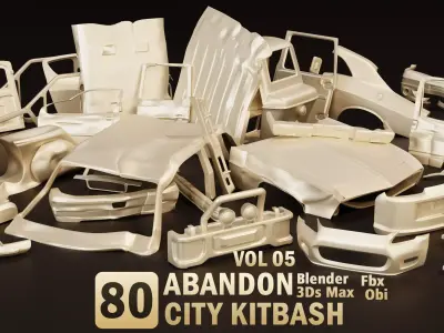 80 Abandon City Kitbash Free 3D model