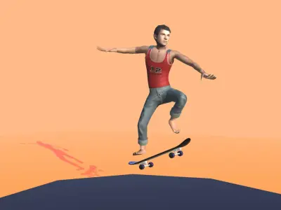Skate Boards Actions 2 3D model