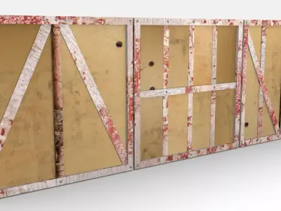 Middle age wood walls Low-poly 3D model