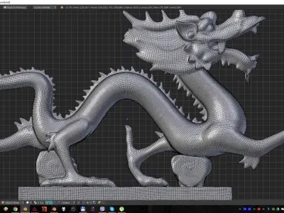dragon golden statue Free 3D model