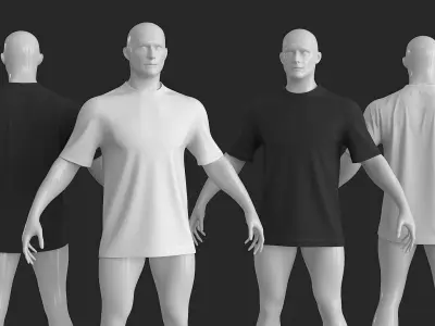 Male T Shirt Low-poly 3D model