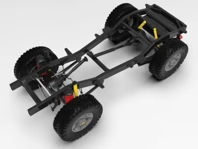 Suspension Toyota Land Cruiser J71 3D model