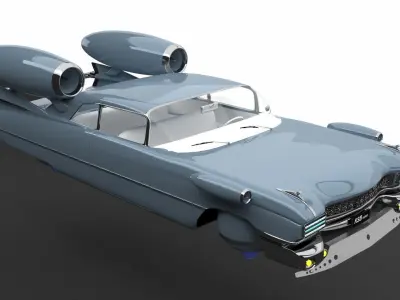 flying classiccar 3D model