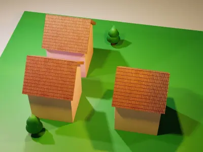 Miniature Housing Low-poly 3D model