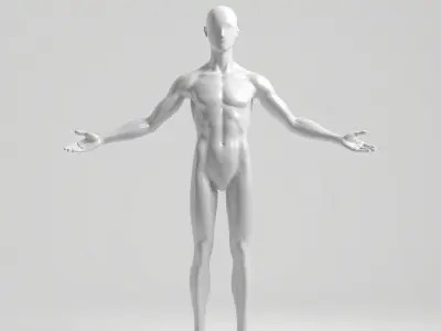 Stylized Human Male Figure with PBR Textures and Animation Co... Low-poly 3D model