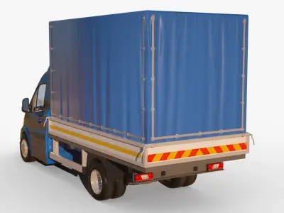 Generic v26 CargoBox VAN with driver Low-poly 3D model