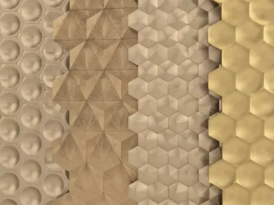 Gold 3d Wall Panel Luxury Collection 3D model