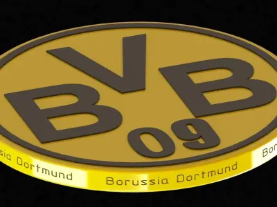 Double Sided Logo Borussia Dortmund Football Club 3D Model Free 3D print model