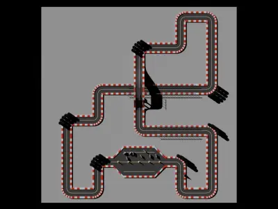 Low Poly Road Assets Low-poly 3D model