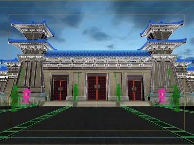 China temples church Historical sites palace 3D model get