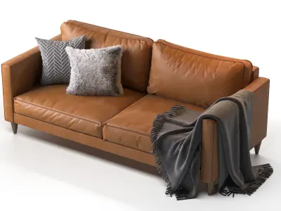 Hable Leather Sofa 3D model