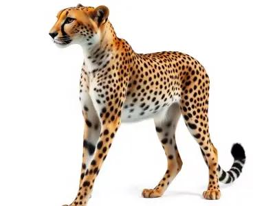Majestic Cheetah model pack Low-poly 3D model