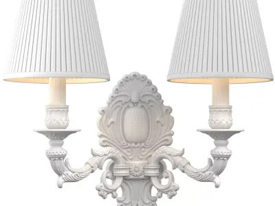 Golden Sconce in classic style Wall lamp with two arms  3D model