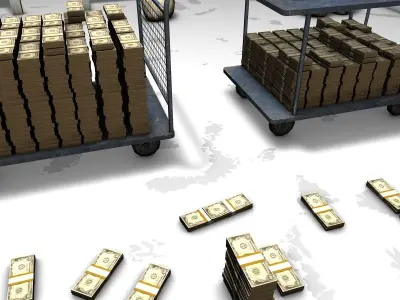 Bank Cash Low-poly 3D model