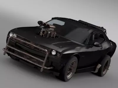 Mad Max Fight Interceptor Dodge Challenger 2015 3D model